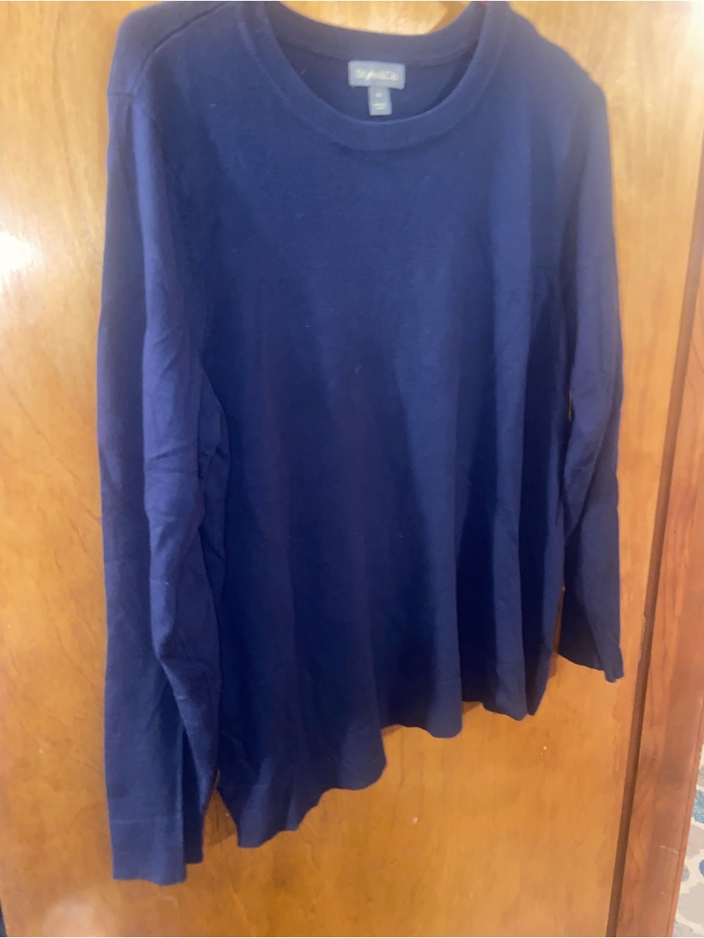 Style & Co Classic Blue Long-Sleeve Lightweight Sweater Size XL